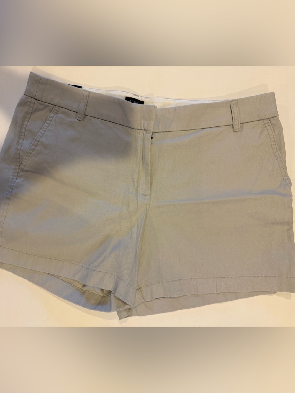 New with Tags J. Crew Women’s Light Gray Flat Front Shorts, size 12